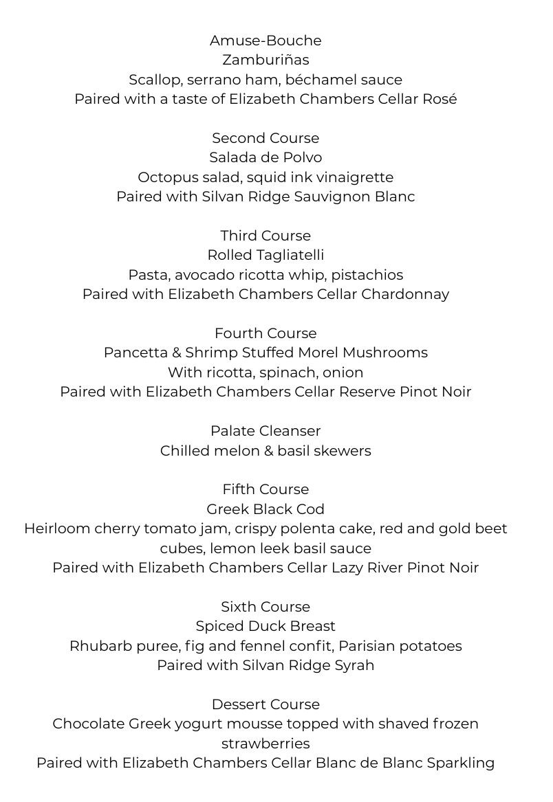 Chefs dinner menu may 2025 – 1